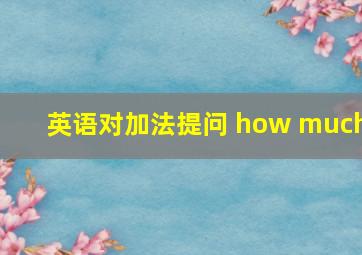 英语对加法提问 how much